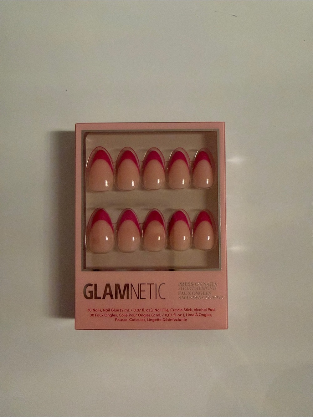 Glamnetic press on nails in rasberry sorbet